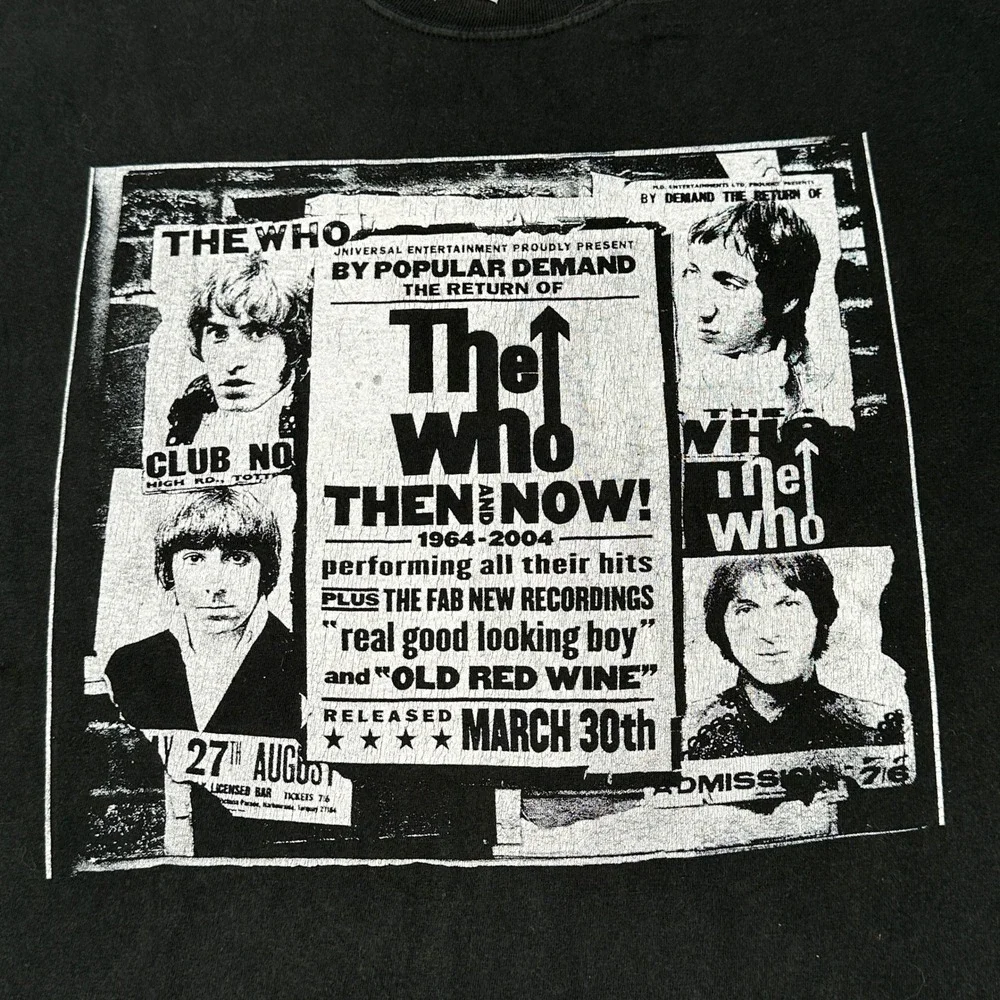 Vintage The Who Then and Now 1964-2004 Band T-Shirt Mens XL Black Graphic Tee - Picture 2 of 6